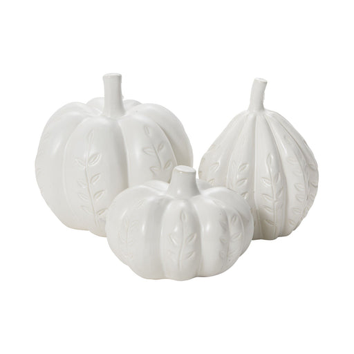White Ceramic Pumpkins - Needle and Grain