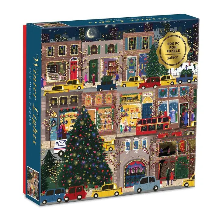 Winter Lights Foil Puzzle 500 Piece Puzzle - Needle and Grain
