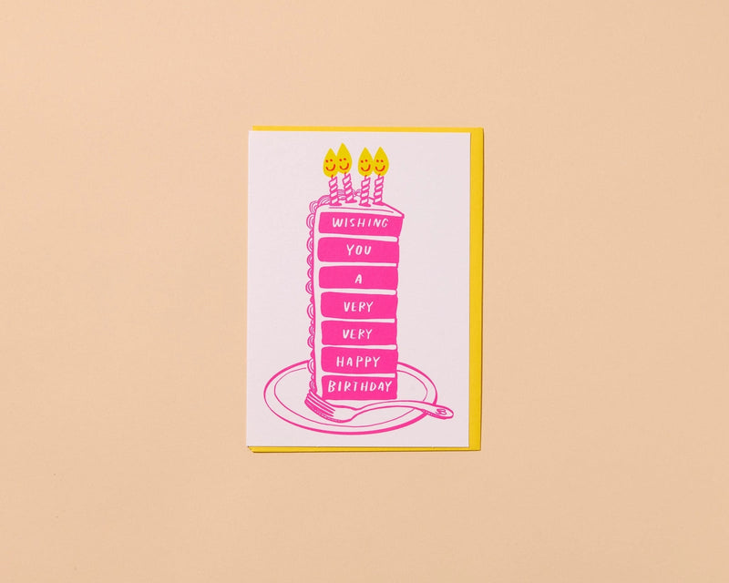Wishing You A Very Happy Birthday Letterpress Card - Needle and Grain
