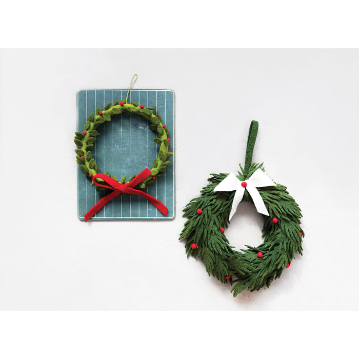 Felt Berries and Holly Wreath