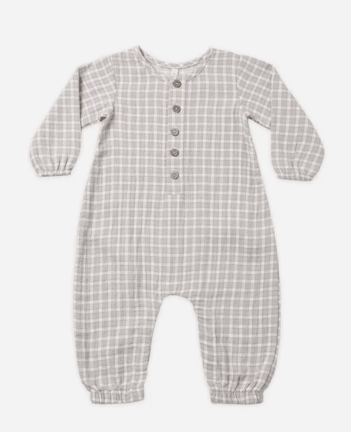 Woven Jumpsuit Blue Gingham - Needle and Grain