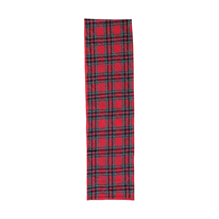 Red & Green Plaid Quilted Table Runner