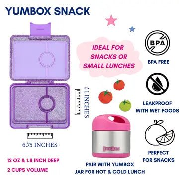 Yumbox Snack Size Glitter - Purple - Needle and Grain
