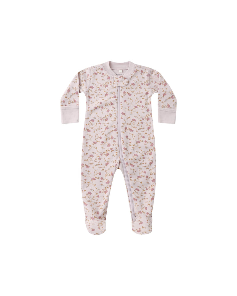 Zip Long Sleeve Sleeper Footie in Garden - Needle and Grain