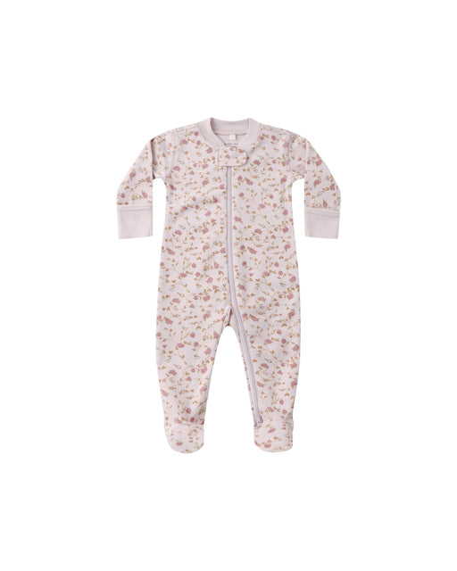 Zip Long Sleeve Sleeper Footie in Garden - Needle and Grain