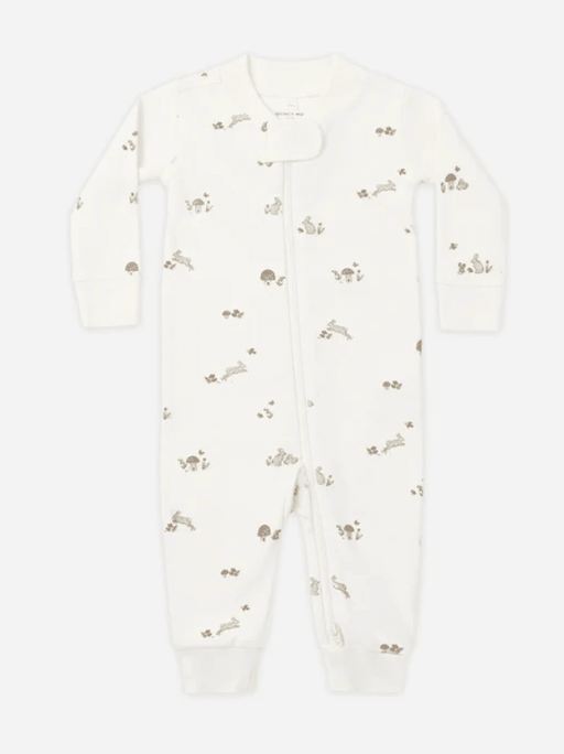 Zip Longsleeve Sleeper in Bunnies - Needle and Grain