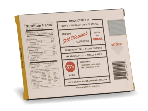 67% Cacao Chocolate Bar - Needle and Grain