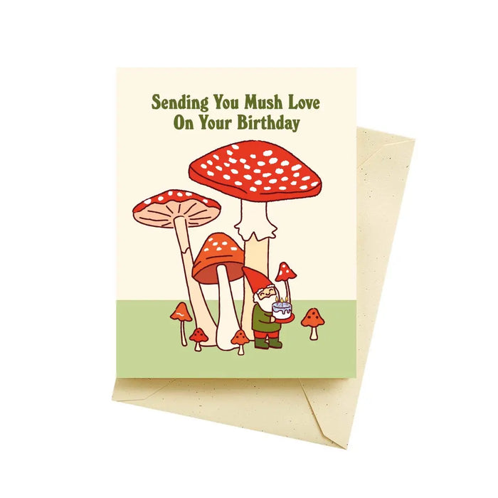 Gnome Mushroom Birthday Card