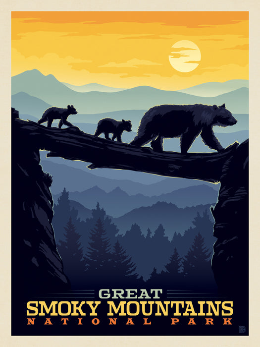 Great Smoky Mountains Bears Crossing at Sunset Puzzle