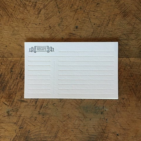 Letterpress Recipe Cards