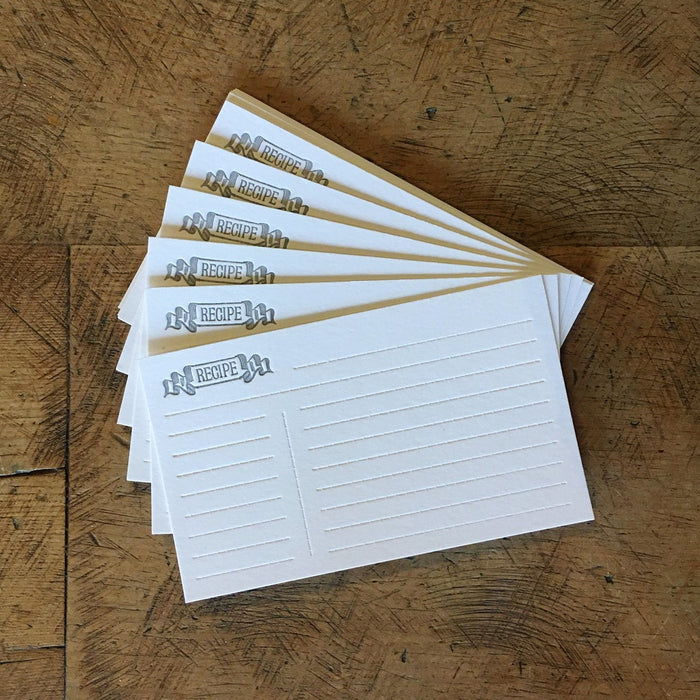 Letterpress Recipe Cards