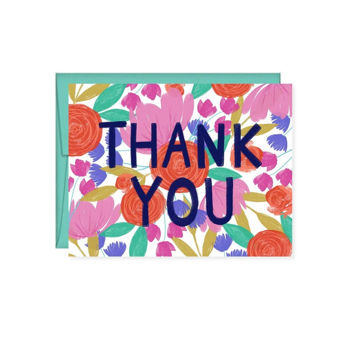 Thank You Painted Floral Card