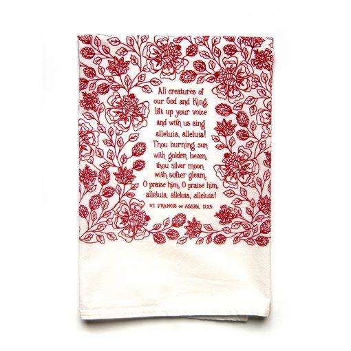 All Creatures of Our God and King Hymn Tea Towel