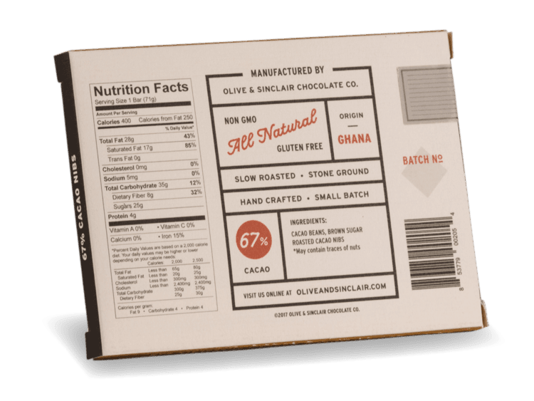 Cacao Nib Chocolate Bar - Needle and Grain