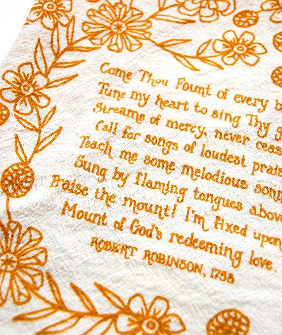 Come Thou Fount Tea Towel - Needle and Grain