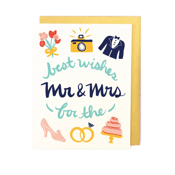 Best Wishes Mr. and Mrs. Wedding Card