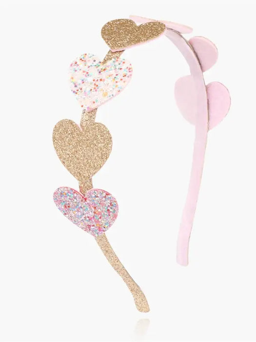 Pink and Gold Heart Headband