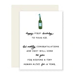 First Birthday Wine Card