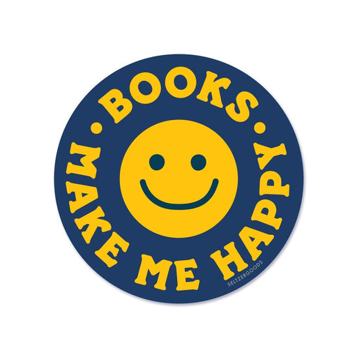 Happy Books Smiley Sticker - Needle and Grain