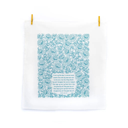 How Great Thou Art Hymn Tea Towel - Needle and Grain