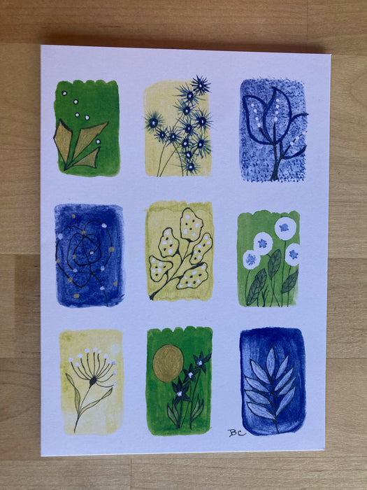 Flower Panels Watercolor Card