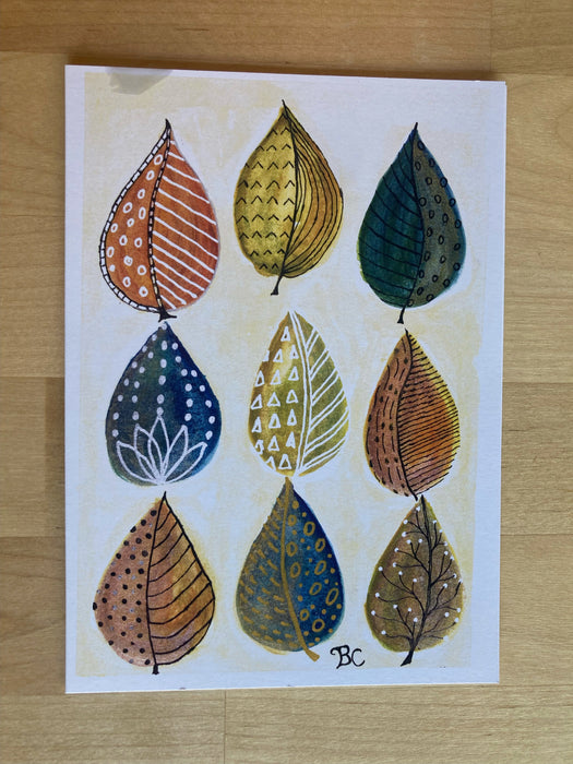 Leaves Watercolor Card