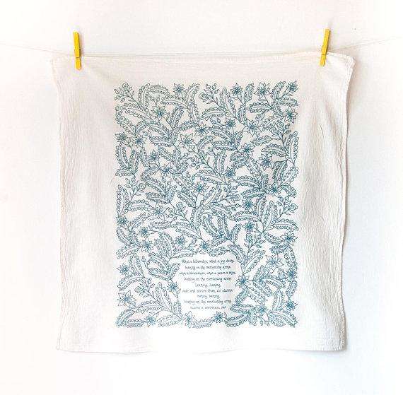 Leaning on the Everlasting Arms Tea Towel
