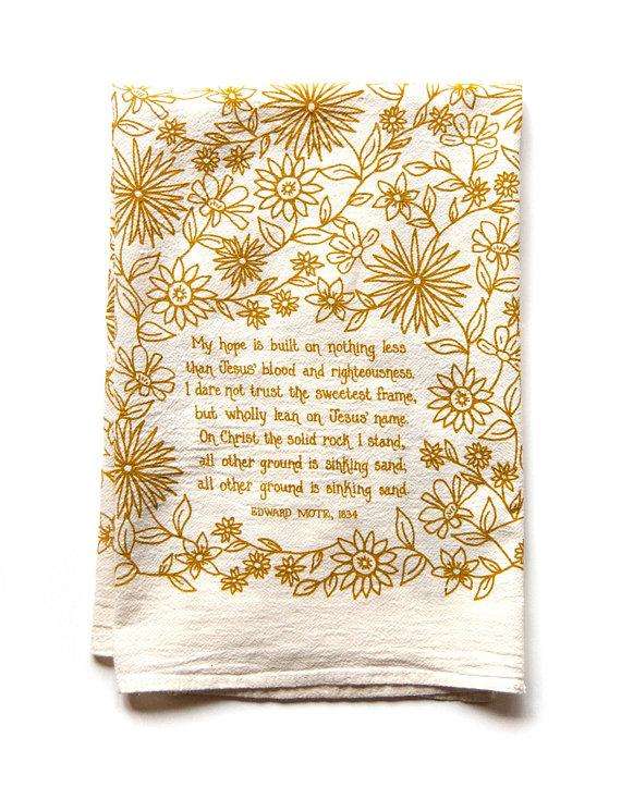 My Hope is Built Tea Towel - Needle and Grain