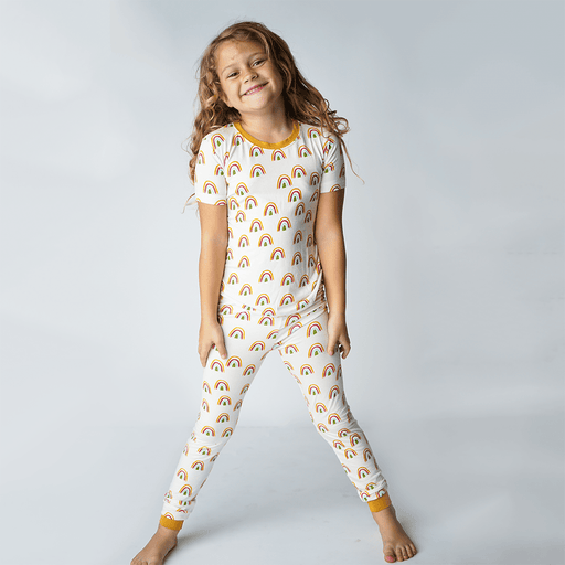 Neutral Rainbow Toddler Pajamas - Needle and Grain