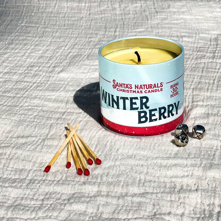 Santa's Naturals Mini Christmas Candle in Winter Berry (3.5 ounce) - Needle and Grain