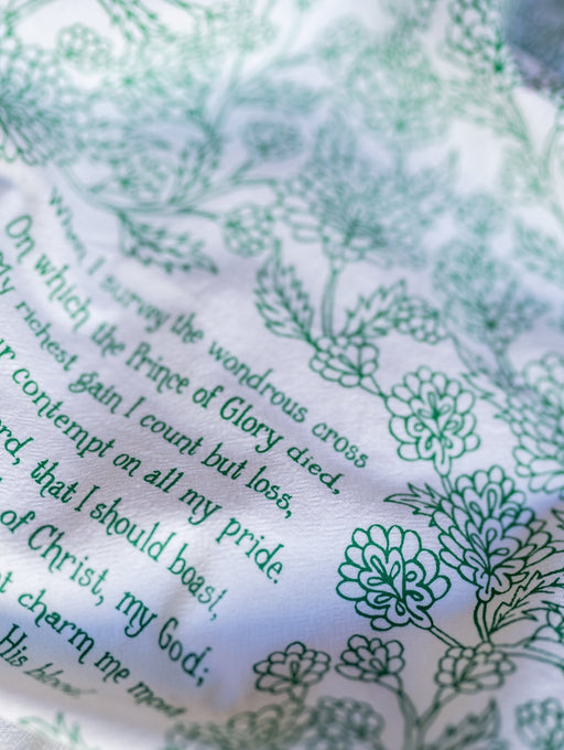 When I Survey the Wondrous Cross Tea Towel - Needle and Grain