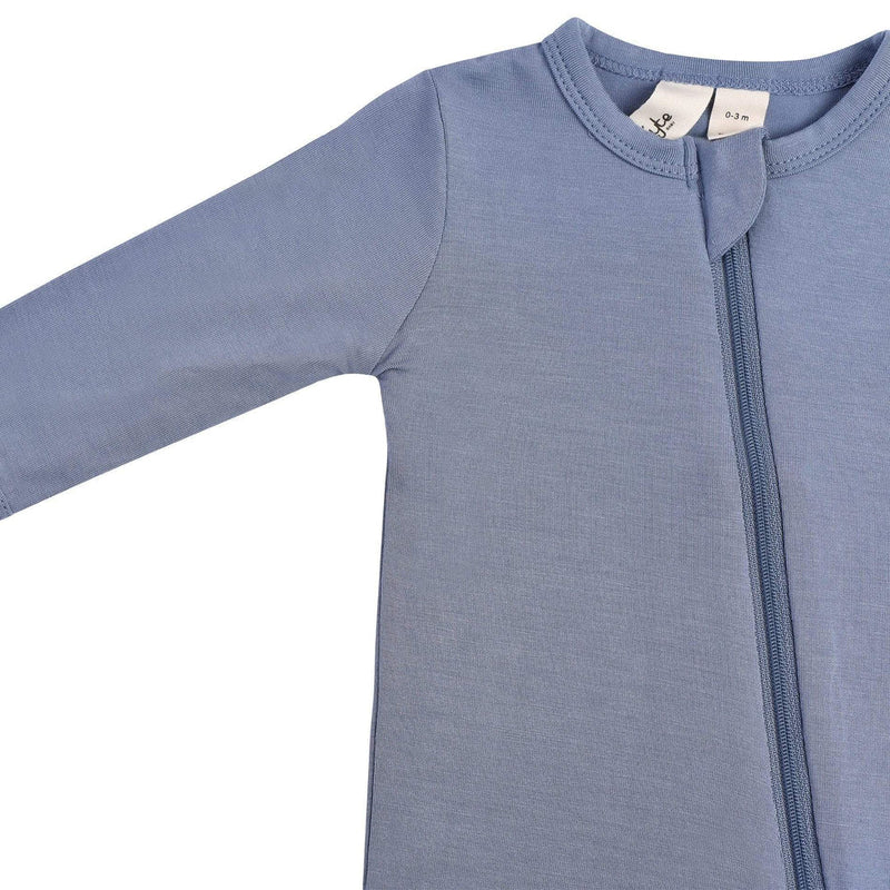 Zippered Footie in Slate - Needle and Grain