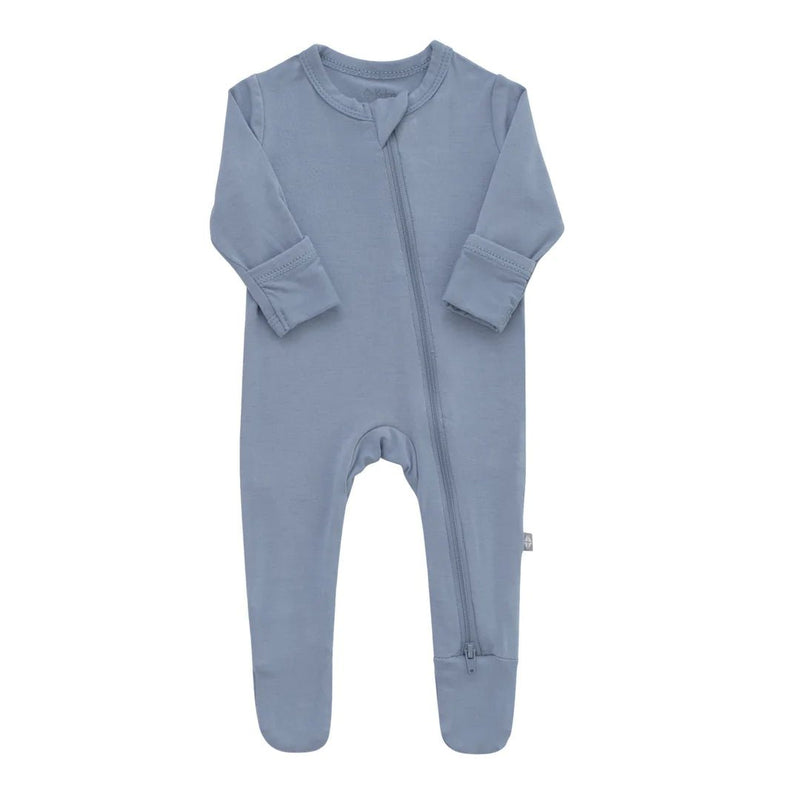 Zippered Footie in Slate - Needle and Grain